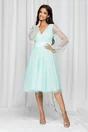 Rochie Ella Collection Madi verde mint din tulle