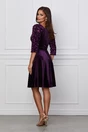 Rochie Ella Collection Sandi mov din catifea cu paiete pe maneci