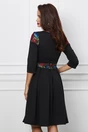 Rochie Ella Collection Sofia neagra cu broderie traditionala, 2, dyfashion.ro