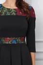 Rochie Ella Collection Sofia neagra cu broderie traditionala, 3, dyfashion.ro