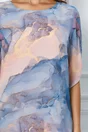 Rochie Fiona bleu-roz cu imprimeu divers