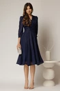 Rochie Gina midi bleumarin din voal cu fir lurex in clos, 3, dyfashion.ro