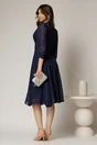 Rochie Gina midi bleumarin din voal cu fir lurex in clos, 2, dyfashion.ro