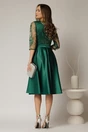 Rochie Inna midi verde din tafta in clos cu dantela la bust, 2, dyfashion.ro