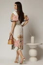 Rochie ivoar din bumbac cu imprimeuri florale, 2, dyfashion.ro