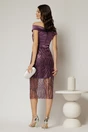 Rochie Joanna mov de ocazie din tafta si paiete, 2, dyfashion.ro