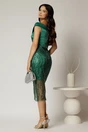 Rochie Joanna verde de ocazie din tafta si paiete, 2, dyfashion.ro