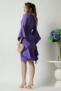 Rochie LaDonna de ocazie din stofa lila cu maneci maxi evazate