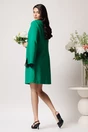 Rochie LaDonna eleganta din stofa verde cu dantela chantilly la maneci si pe bust, 2, dyfashion.ro