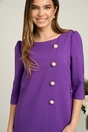 Rochie LaDonna office din stofa mov cu nasturi perlati