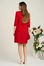 Rochie LaDonna office din stofa rosie cu nasturi perlati