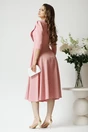 Rochie LaDonna roz clos de ocazie cu guler maxi si nasturi perluta