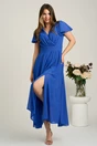 Rochie lunga albastra din voal in clos cu glitter- Moze, 4, dyfashion.ro