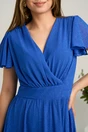 Rochie lunga albastra din voal in clos cu glitter- Moze, 3, dyfashion.ro
