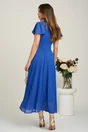 Rochie lunga albastra din voal in clos cu glitter- Moze, 2, dyfashion.ro