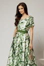 Rochie lunga de ocazie ivoar cu imprimeuri verde crud, 3, dyfashion.ro