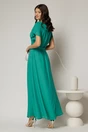 Rochie lunga de ocazie verde din voal sidefat, 2, dyfashion.ro