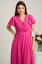 Rochie lunga fucsia din voal in clos cu glitter- Moze, 4, dyfashion.ro