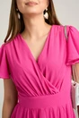 Rochie lunga fucsia din voal in clos cu glitter- Moze, 3, dyfashion.ro