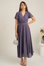 Rochie lunga lila inchis din voal in clos cu glitter- Moze, 1, dyfashion.ro