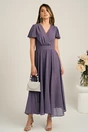 Rochie lunga lila inchis din voal in clos cu glitter- Moze, 4, dyfashion.ro