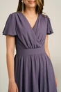 Rochie lunga lila inchis din voal in clos cu glitter- Moze, 3, dyfashion.ro