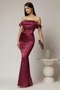 Rochie lunga magenta de ocazie din lycra cu croi mulat, 1, dyfashion.ro
