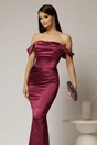 Rochie lunga magenta de ocazie din lycra cu croi mulat, 3, dyfashion.ro