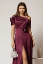 Rochie lunga mov de seara din tafta eleganta, 3, dyfashion.ro