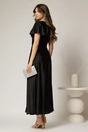 Rochie lunga neagra de ocazie cu decolteu adanc si maneci scurte evazate, 2, dyfashion.ro