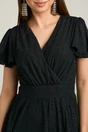 Rochie lunga neagra din voal in clos cu glitter- Moze, 3, dyfashion.ro