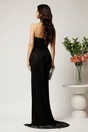 Rochie lunga neagra mulata din strasuri cu maneci detasabile, 2, dyfashion.ro