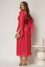 Rochie lunga rosu zmeura de seara din voal peliculizat, 2, dyfashion.ro