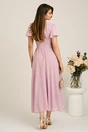 Rochie lunga roz din voal in clos cu glitter- Moze, 4, dyfashion.ro