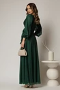 Rochie lunga verde cu glitter cu decolteu petrecut si cordon in talie, 2, dyfashion.ro