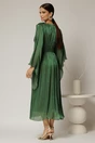 Rochie lunga verde de seara din voal peliculizat, 2, dyfashion.ro