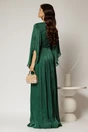 Rochie lunga verde seara din voal peliculizat cu aplicatii pe talie, 2, dyfashion.ro