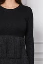 Rochie Mala neagra din tricot cu franjuri