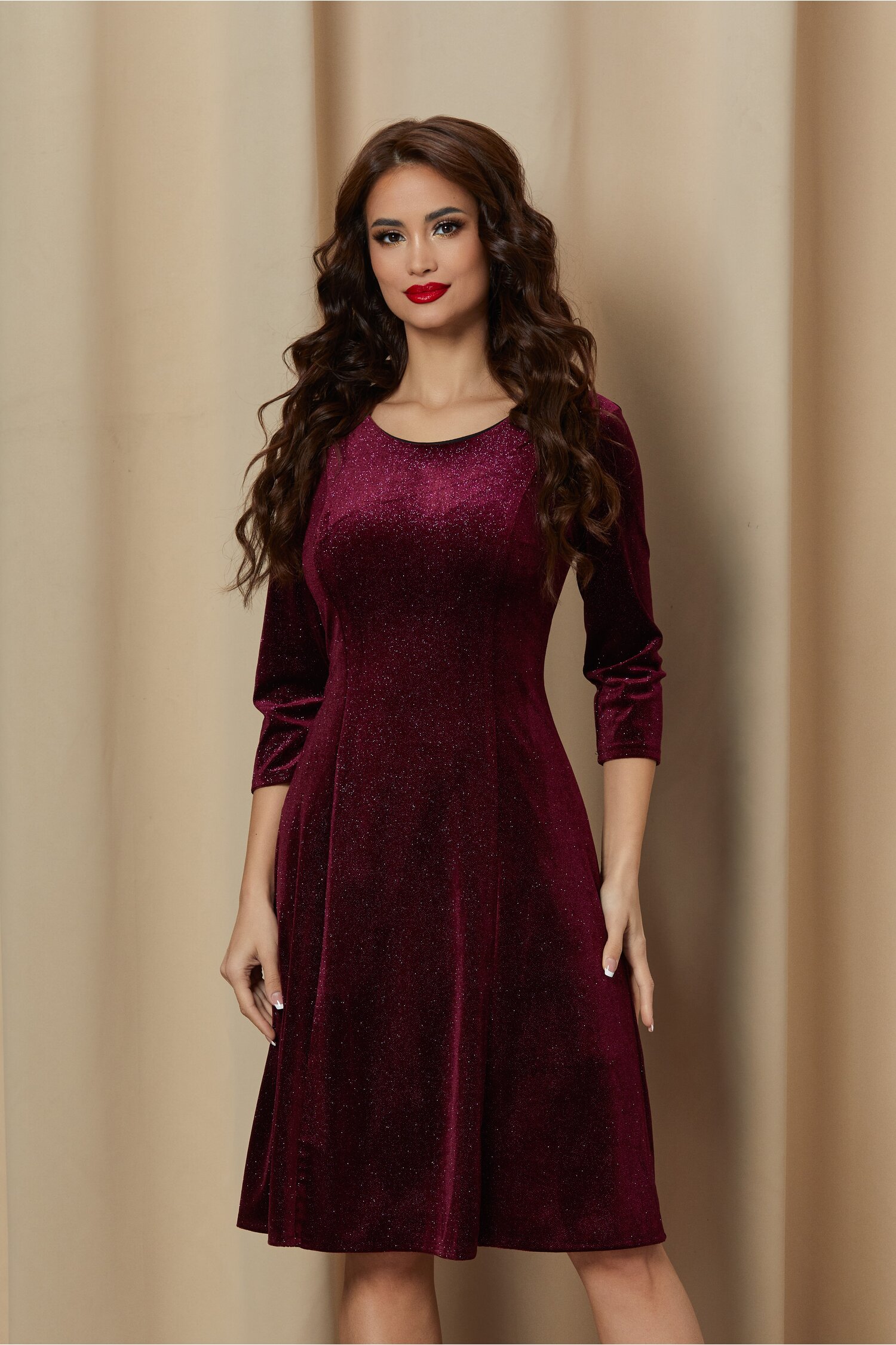 Rochie margaret magenta cu glitter