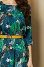 Rochie Mari cu imprimeu exotic verde