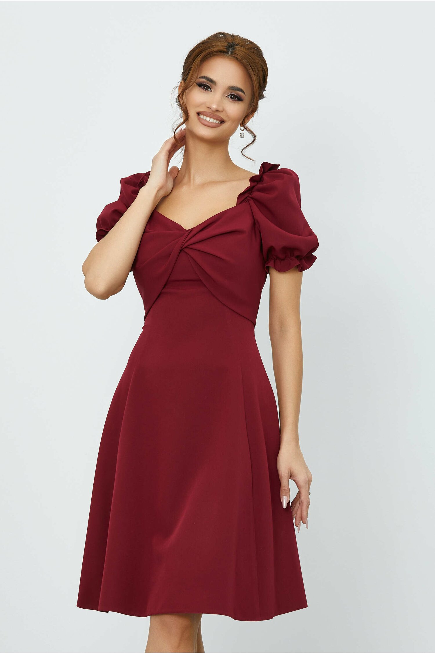 Rochie mbg bordo cu funda la bust