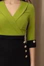 Rochie MBG cu bust verde lime si fusta neagra