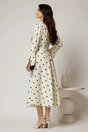 Rochie midi alba cu buline si guler ascutit, 2, dyfashion.ro