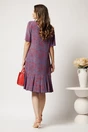 Rochie midi albastra din viscoza cu croi drept si imprimeu corai, 2, dyfashion.ro