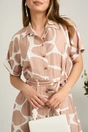 Rochie midi bej cu alb din viscoza in clini cu nasturi si cordon in talie, 3, dyfashion.ro