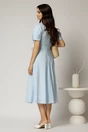 Rochie midi bleu cu buline de zi si guler brodat, 2, dyfashion.ro