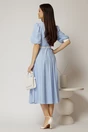 Rochie midi bleu cu buline si cordon detasabil in talie, 2, dyfashion.ro