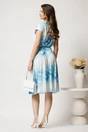 Rochie midi bleu cu imprimeu alb din lycra in clos, 2, dyfashion.ro