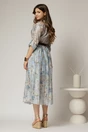 Rochie midi bleu cu imprimeuri din tencel, 2, dyfashion.ro