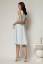 Rochie midi bleu de ocazie din satin cu perle la decolteu, 2, dyfashion.ro